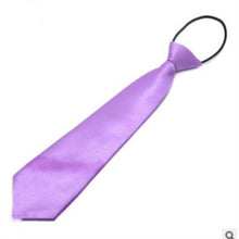 Load image into Gallery viewer, Solid Color Casual Rubber Band Lazy Tie for Children, White, Black, Orange, Wine red, Pink, Blue, Rose Red, Fluorescent Green, Dark Grey, Navy Blue, Dark Purple, Red, Champagne, Silver, Purple, Yellow, Light Navy, ArmyGreen, Lake Blue, Light Champagne ...
