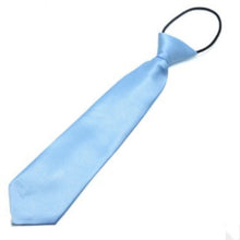 Load image into Gallery viewer, Solid Color Casual Rubber Band Lazy Tie for Children, White, Black, Orange, Wine red, Pink, Blue, Rose Red, Fluorescent Green, Dark Grey, Navy Blue, Dark Purple, Red, Champagne, Silver, Purple, Yellow, Light Navy, ArmyGreen, Lake Blue, Light Champagne ...