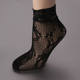 Sexy Black Sock Women Girls Ladies Soft Lace Short Ankle Socks Fishnet