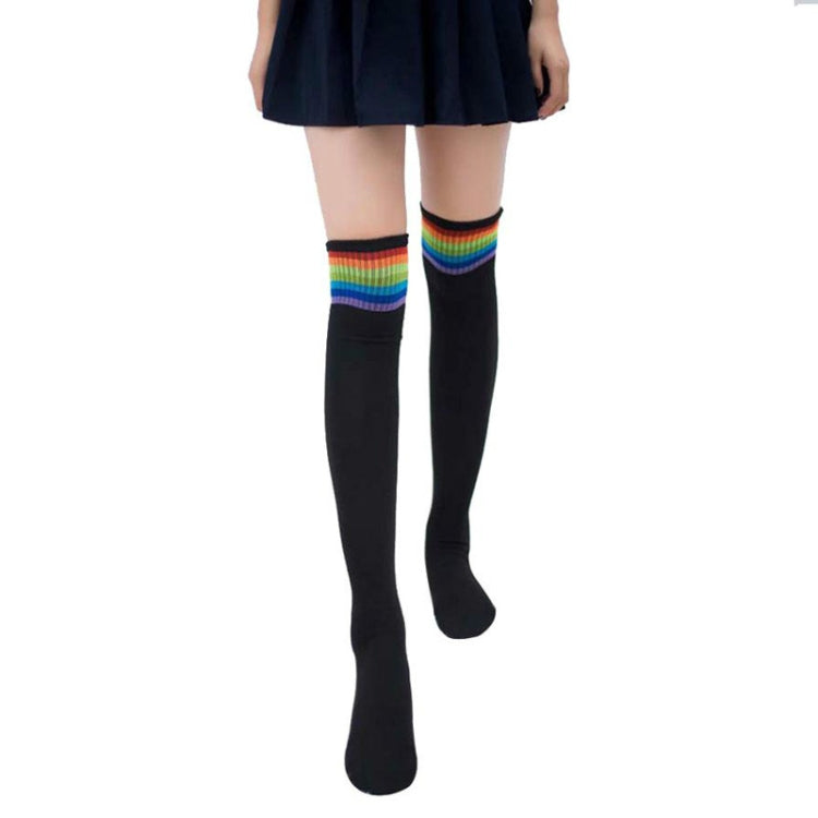 Color Striped Socks Student Cotton High Knee Socks