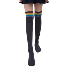 Load image into Gallery viewer, Color Striped Socks Student Cotton High Knee Socks