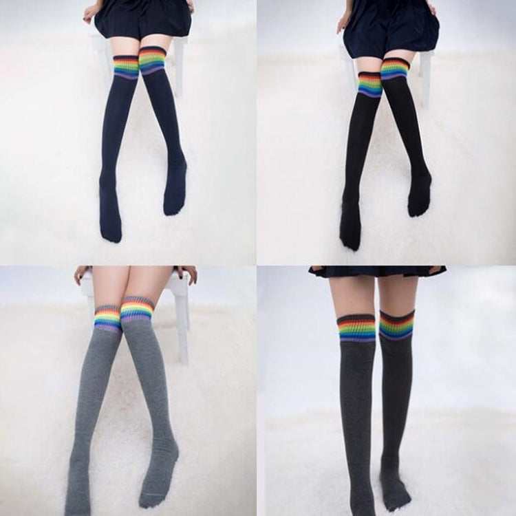 Color Striped Socks Student Cotton High Knee Socks