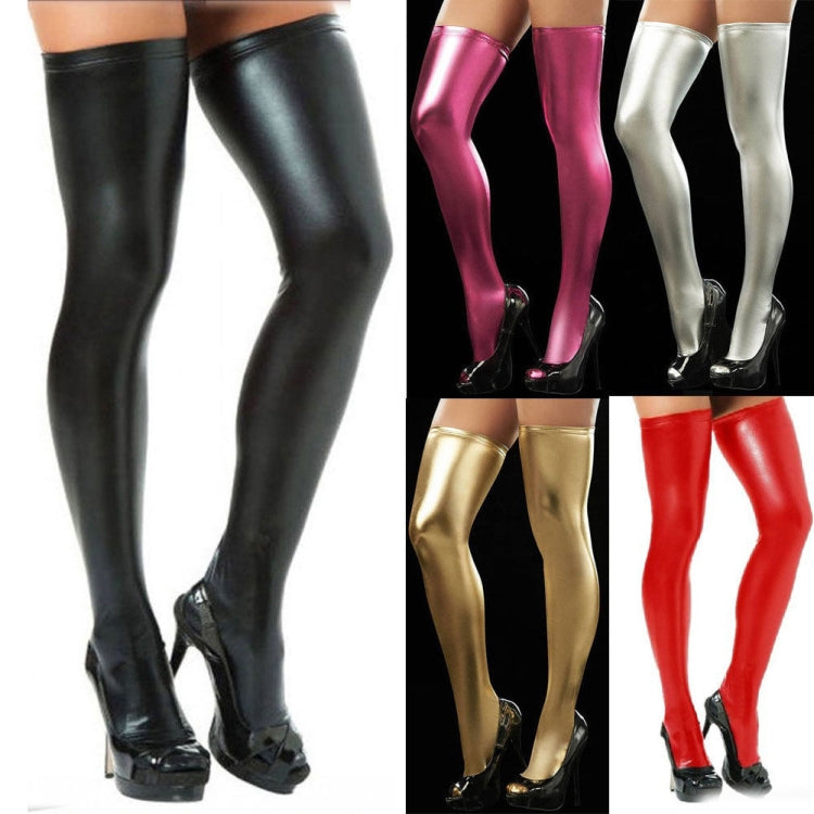 Sexy Women Over Knee Thigh High Tights Stockings Long PU Leather Stockings