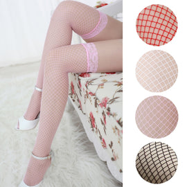 Sexy Linger Over Knee Socks Sexy Fishnet Lace Nylon Top Mesh Thigh High Stockings Pantyhose Long Tights