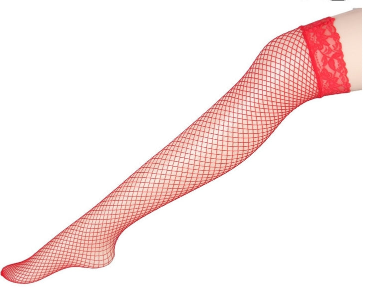Sexy Linger Over Knee Socks Sexy Fishnet Lace Nylon Top Mesh Thigh High Stockings Pantyhose Long Tights