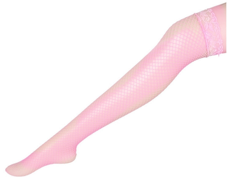 Sexy Linger Over Knee Socks Sexy Fishnet Lace Nylon Top Mesh Thigh High Stockings Pantyhose Long Tights
