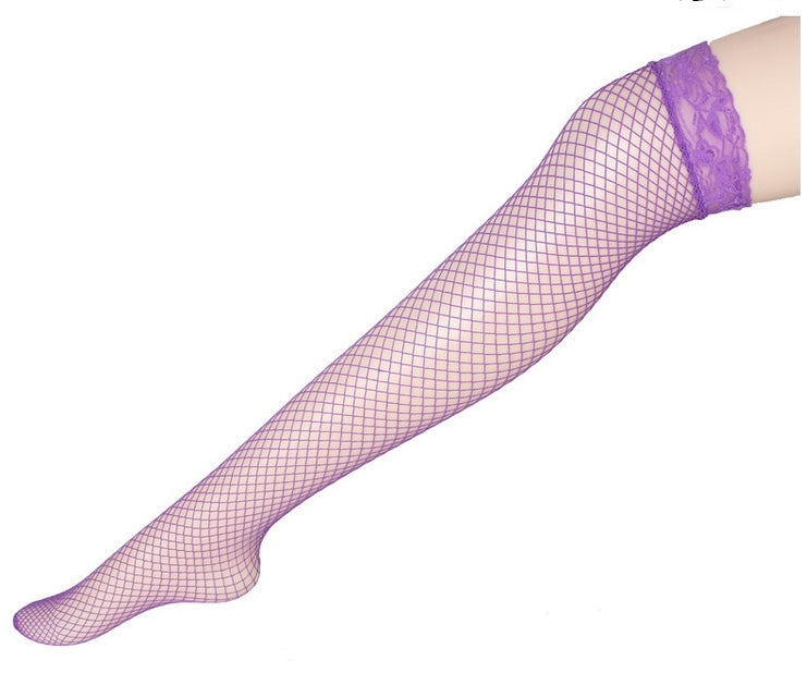 Sexy Linger Over Knee Socks Sexy Fishnet Lace Nylon Top Mesh Thigh High Stockings Pantyhose Long Tights