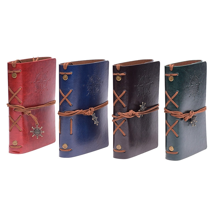 Spiral Notebook Diary Notepad Vintage Pirate Anchors PU Leather Stationery Gift Traveler Journal, S, L