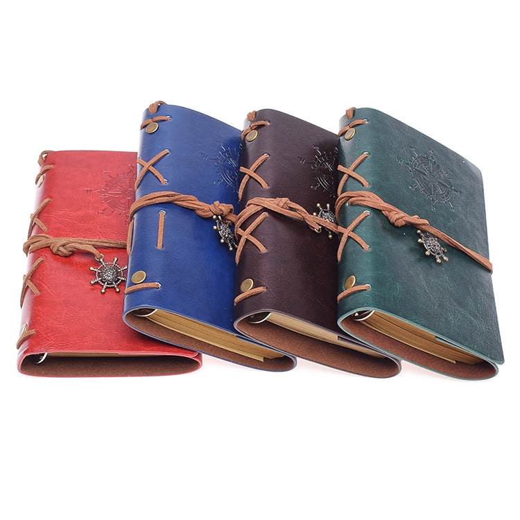 Spiral Notebook Diary Notepad Vintage Pirate Anchors PU Leather Stationery Gift Traveler Journal, S, L