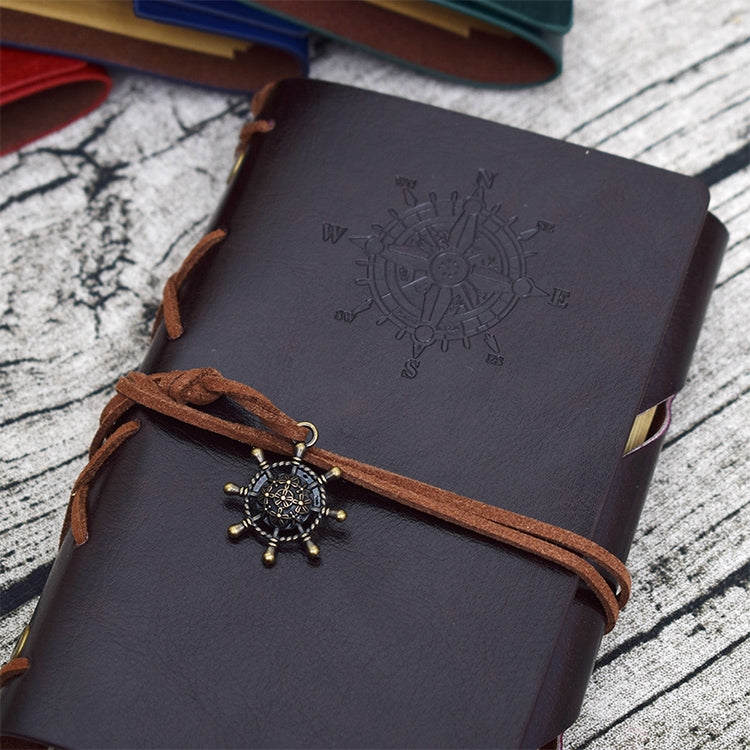 Spiral Notebook Diary Notepad Vintage Pirate Anchors PU Leather Stationery Gift Traveler Journal, S, L
