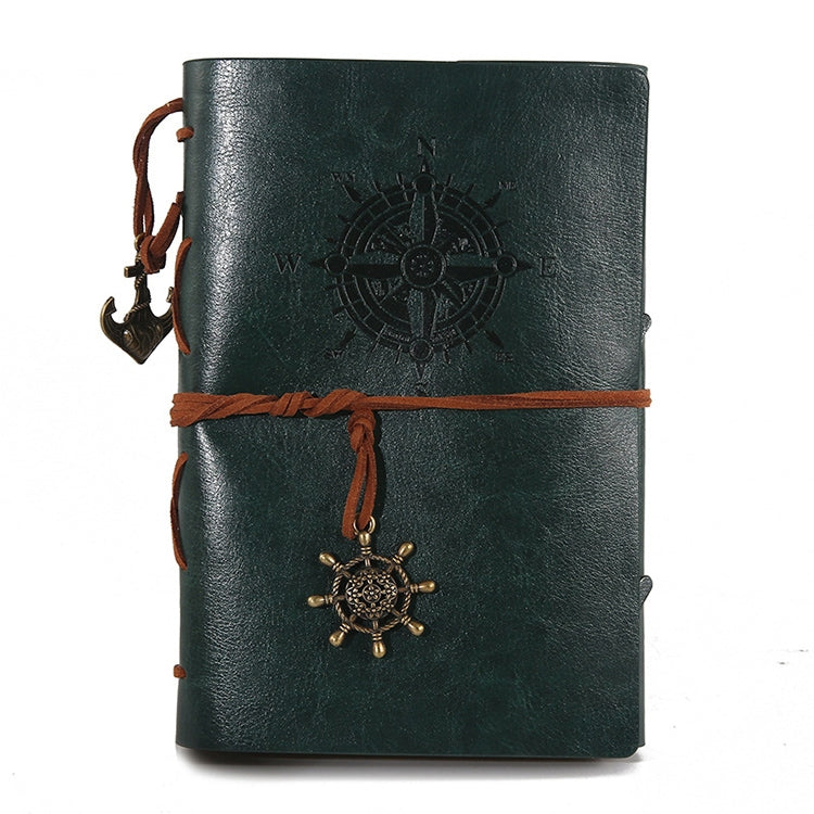 Spiral Notebook Diary Notepad Vintage Pirate Anchors PU Leather Stationery Gift Traveler Journal, S, L