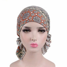 Load image into Gallery viewer, Stretch Cotton Printed Turban Cap Chemotherapy Cap Toe Cap