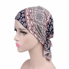 Load image into Gallery viewer, Stretch Cotton Printed Turban Cap Chemotherapy Cap Toe Cap
