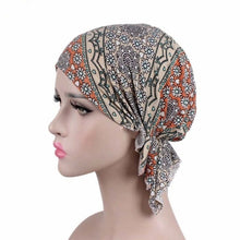 Load image into Gallery viewer, Stretch Cotton Printed Turban Cap Chemotherapy Cap Toe Cap