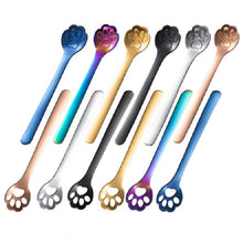 Load image into Gallery viewer, Stainless Steel Creative Cat Claw Coffee Spoon Dessert Cake Spoon, Cat Claw Spoon Silver, Hollow Cat Claw Spoon Silver, Cat Claw Spoon Gold, Hollow Cat Claw Spoon Gold, Cat Claw Spoon Rose Gold, Hollow Cat Claw Spoon Rose Gold, Cat Claw Spoon Black    ...