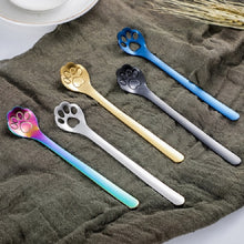 Load image into Gallery viewer, Stainless Steel Creative Cat Claw Coffee Spoon Dessert Cake Spoon, Cat Claw Spoon Silver, Hollow Cat Claw Spoon Silver, Cat Claw Spoon Gold, Hollow Cat Claw Spoon Gold, Cat Claw Spoon Rose Gold, Hollow Cat Claw Spoon Rose Gold, Cat Claw Spoon Black    ...