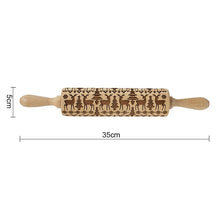 Load image into Gallery viewer, Christmas Embossing Rolling Pin Baking Cookies Fondant Cake Dough Engraved Roller