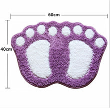 Load image into Gallery viewer, Foot-shaped Non Slip Shaggy Soft Water Absorption Bedroom Bathroom Carpet Mat, Size: 40x60cm