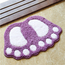 Load image into Gallery viewer, Foot-shaped Non Slip Shaggy Soft Water Absorption Bedroom Bathroom Carpet Mat, Size: 40x60cm