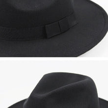 Load image into Gallery viewer, Men / Women Retro British Style Wool Jazz Cap Big Edge Sun Hat