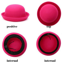 Load image into Gallery viewer, Autumn and Winter Women Simple British Style Felt Hat Rolled Brim Dome Wool Hat