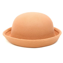 Load image into Gallery viewer, Autumn and Winter Women Simple British Style Felt Hat Rolled Brim Dome Wool Hat