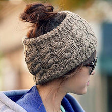 Load image into Gallery viewer, Women Autumn / Winter Topless Twist Knit Wool Warm Hat Headband Earmuffs