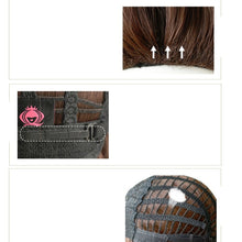 Load image into Gallery viewer, Women's Wool Long Hair With Bangs Natural Fluffy Wig, Pink Brown (Brown On Top) 54CM, Haze Blue (Black On Top ) 54CM, Cold Brown 54CM, Black Brown 54CM