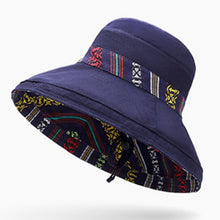 Load image into Gallery viewer, Summer Ladies National Style Double-sided Wearable Beach Hats Big Edge Sunhat