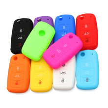 Load image into Gallery viewer, 2 PCS Silicone Car Key Cover Case for Volkswagen Golf, Blue, Dark Blue, Pink, Green, Black, Orange, Purple, Red, White, Yellow