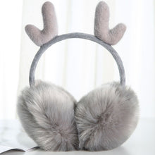 Load image into Gallery viewer, Antler Plush Earmuffs Winter Warm Fashion Retractable Ear Warmer