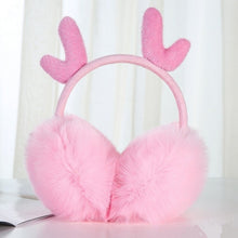 Load image into Gallery viewer, Antler Plush Earmuffs Winter Warm Fashion Retractable Ear Warmer