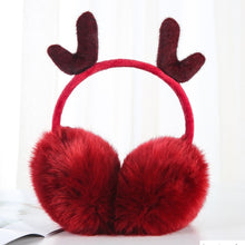Load image into Gallery viewer, Antler Plush Earmuffs Winter Warm Fashion Retractable Ear Warmer, One Size