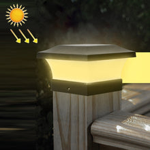 Load image into Gallery viewer, Solar LED Waterproof Outdoor Column Light Courtyard Lighting Lamp, Warm Light, White Light