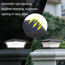 Load image into Gallery viewer, Solar LED Waterproof Outdoor Column Light Courtyard Lighting Lamp, Warm Light, White Light