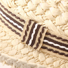 Load image into Gallery viewer, British Style Summer Straw Weaving Panama Beach Sun Hat