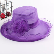 Load image into Gallery viewer, Women Spring and Summer Wide-brim Organza Hat Beach Folding Sun Hat