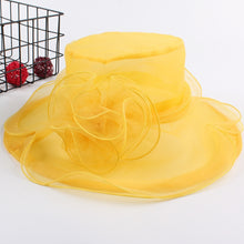 Load image into Gallery viewer, Women Spring and Summer Wide-brim Organza Hat Beach Folding Sun Hat