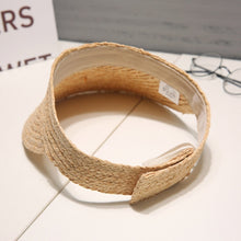 Load image into Gallery viewer, Women Outdoor Pasteable Adjustable Visor Straw Weaving Hat
