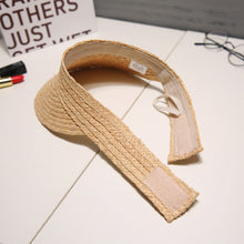 Load image into Gallery viewer, Women Outdoor Pasteable Adjustable Visor Straw Weaving Hat
