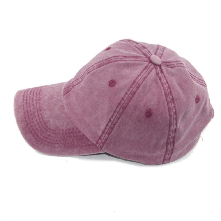 Women Solid Color Washable Purified Cotton Baseball Cap Hip Hop Hat