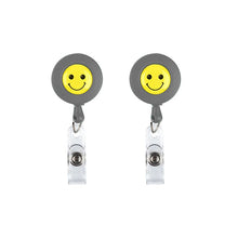 Load image into Gallery viewer, 2 PCS ID Easy-to-pull Buckle Smiling Face Holder Name Tag Card Key Badge Retractable Holder