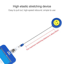 Load image into Gallery viewer, 2 PCS ID Easy-to-pull Buckle Smiling Face Holder Name Tag Card Key Badge Retractable Holder