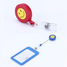 Load image into Gallery viewer, 2 PCS ID Easy-to-pull Buckle Smiling Face Holder Name Tag Card Key Badge Retractable Holder