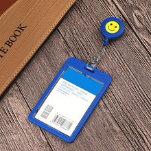Load image into Gallery viewer, 2 PCS ID Easy-to-pull Buckle Smiling Face Holder Name Tag Card Key Badge Retractable Holder