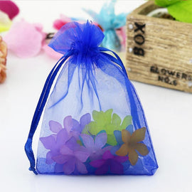 100 PCS Gift Bags Jewelry Organza Bag Wedding Birthday Party Drawable Pouches, 10x15cm