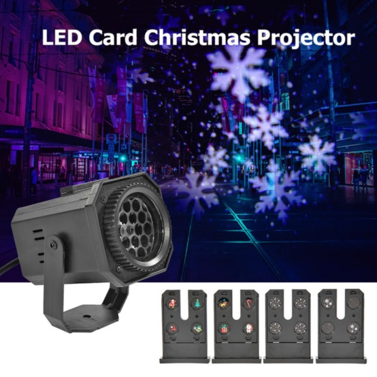 8W LED Stage Lighting Christmas Snowflake Pattern Projection Lamp Effect Laser Light, US Plug, EU Plug