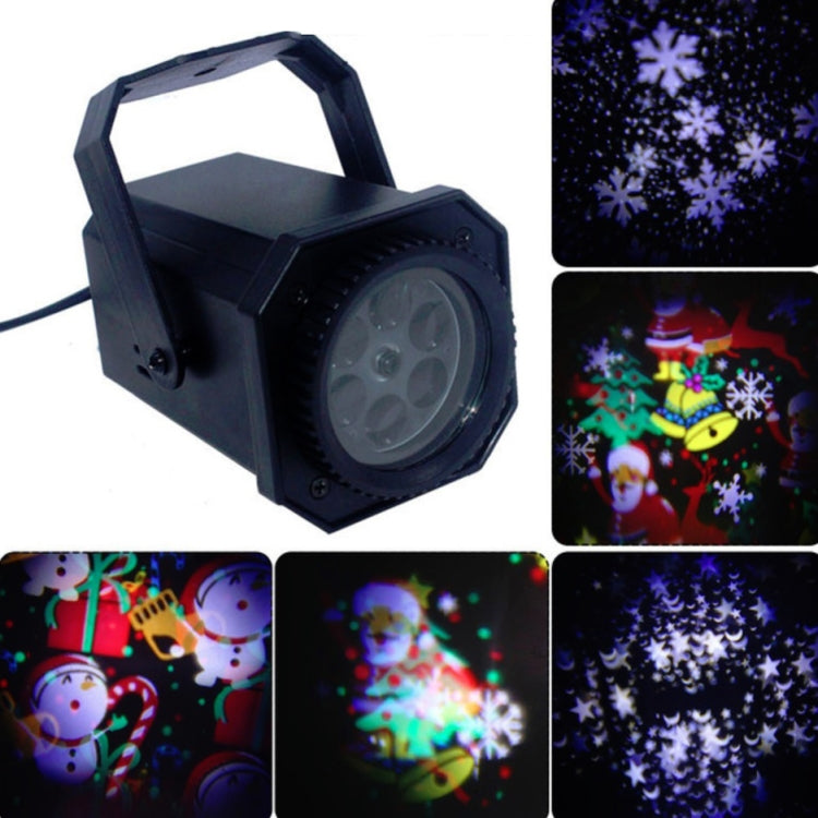 8W LED Stage Lighting Christmas Snowflake Pattern Projection Lamp Effect Laser Light, US Plug, EU Plug