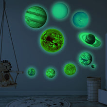 Load image into Gallery viewer, E wall Planet Solar System Fluorescent Wall Stickers Room Bedroom Luminous Wall Stickers
