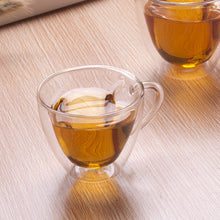 Load image into Gallery viewer, Heart Shaped Double Wall Glass Mug Resistant Transparent Tea Cups
